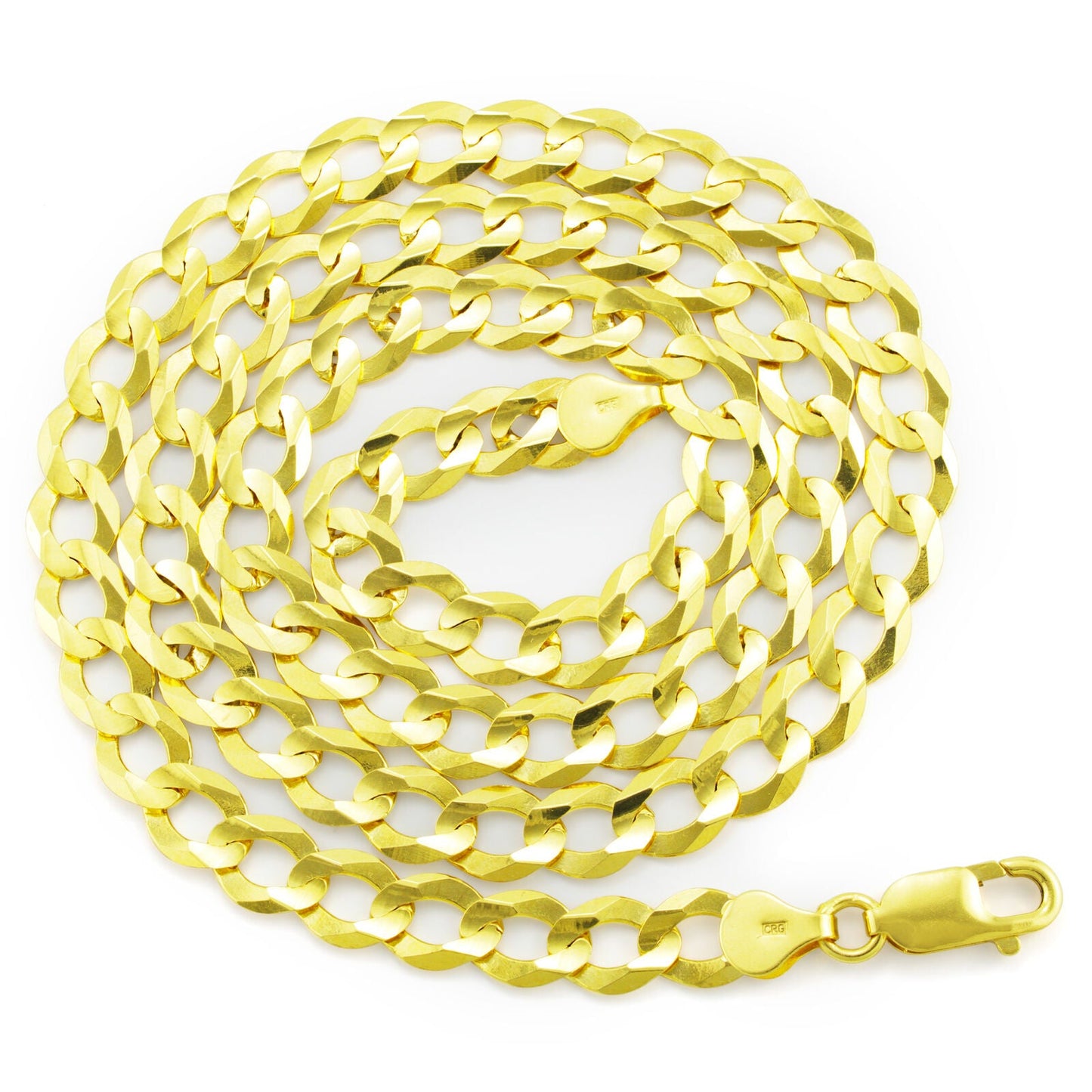 Real 10k Yellow Gold Cuban Curb Link Chain 8mm Necklace 24'' Lobster Lock 10kt