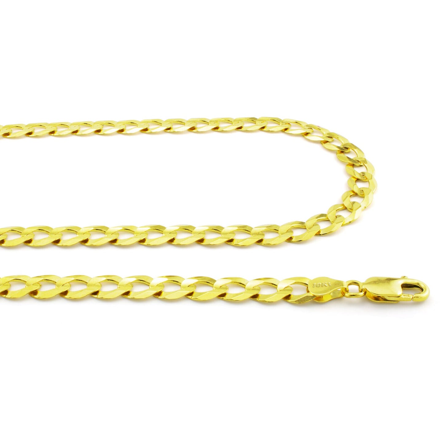 Real 10k Yellow Gold Cuban Curb Link Chain 8mm Necklace 24'' Lobster Lock 10kt