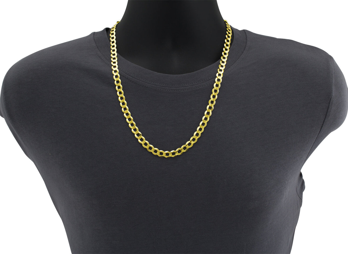Real 10k Yellow Gold Cuban Curb Link Chain 8mm Necklace 24'' Lobster Lock 10kt