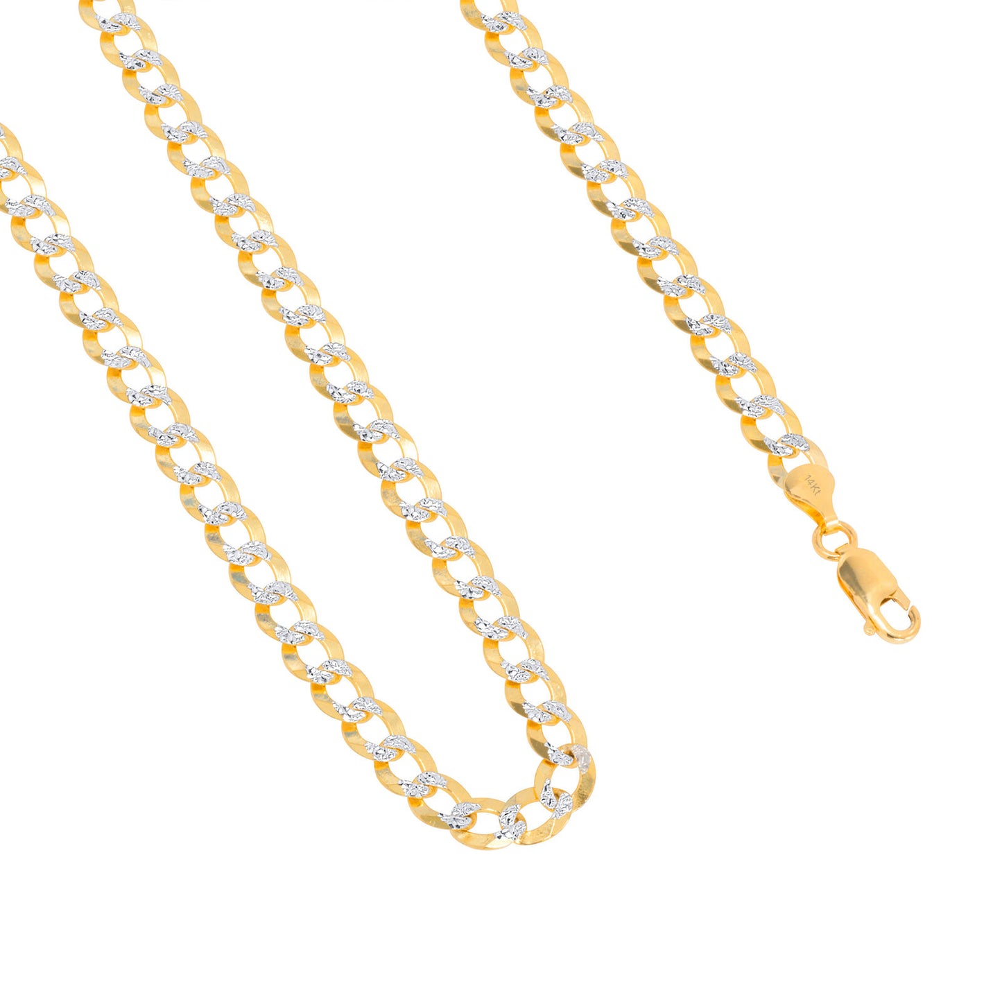 10K Solid Yellow Gold Cuban Curb Chain 12mm Diamond Cut Necklace 20'' Inches