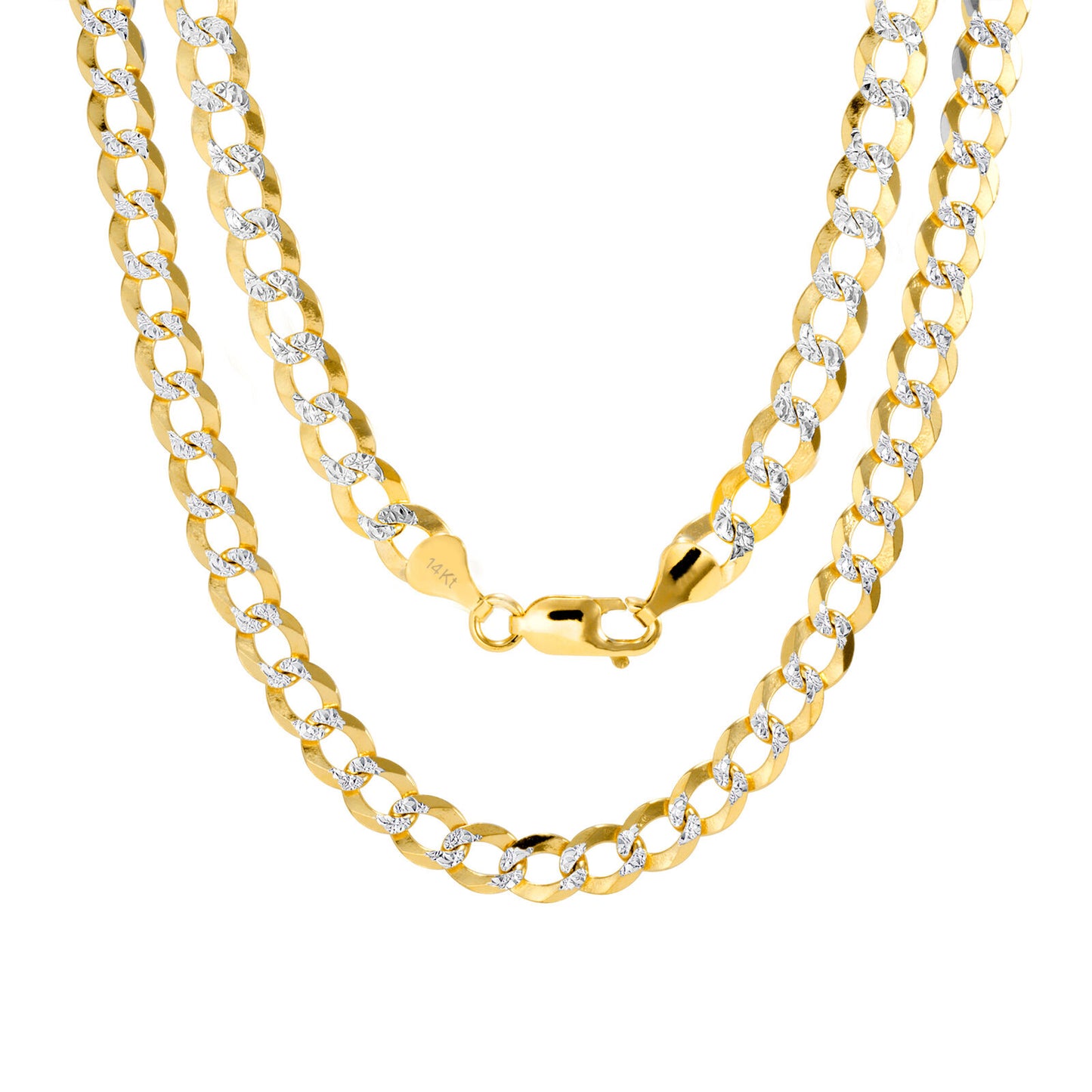 10K Solid Yellow Gold Cuban Curb Chain 12mm Diamond Cut Necklace 30'' Inches