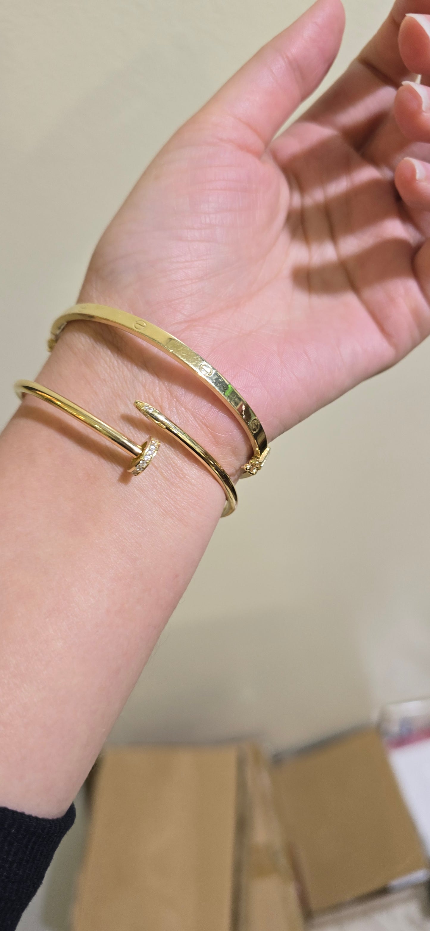 Real 10k Yellow Gold Bangle Bracelet For Ladies 2 Pieces (adjuested Listing)