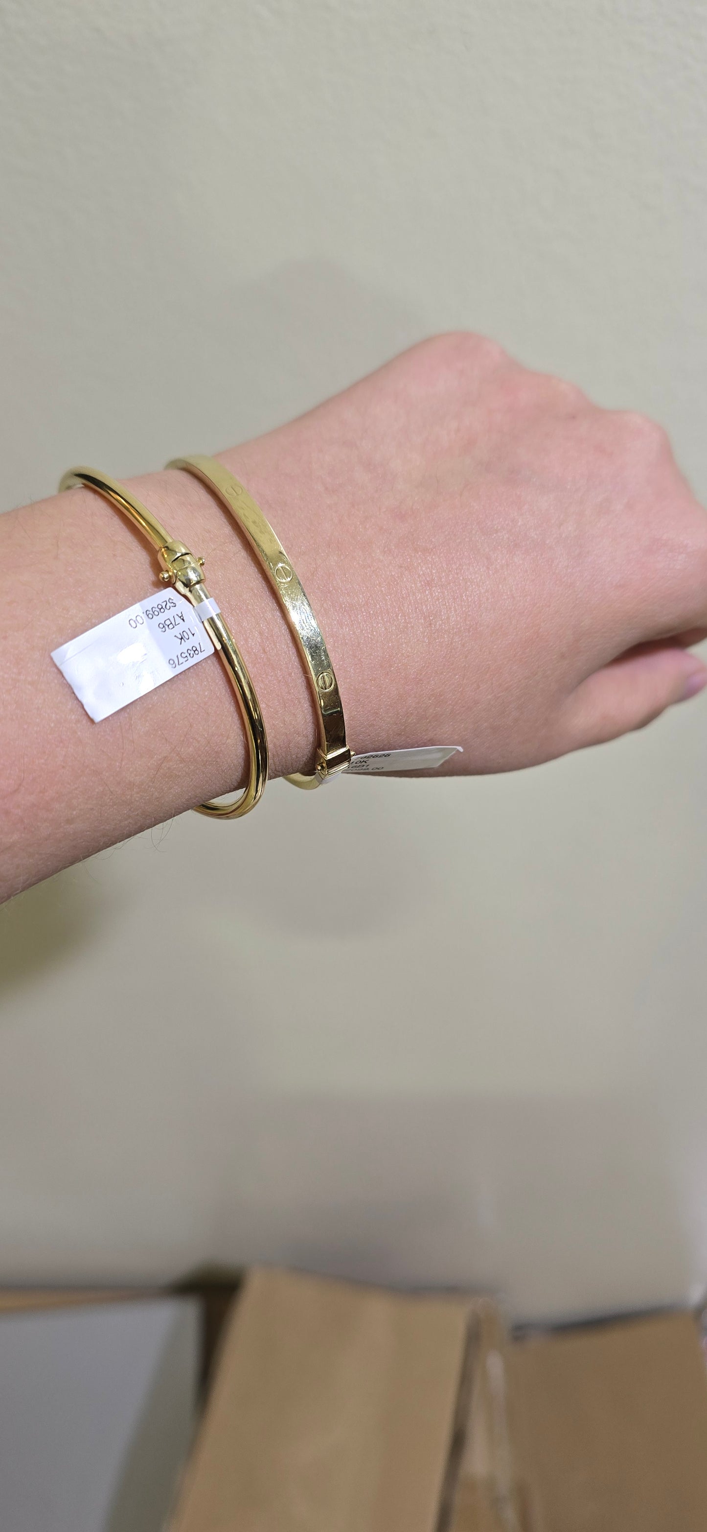 Real 10k Yellow Gold Bangle Bracelet For Ladies 2 Pieces (adjuested Listing)