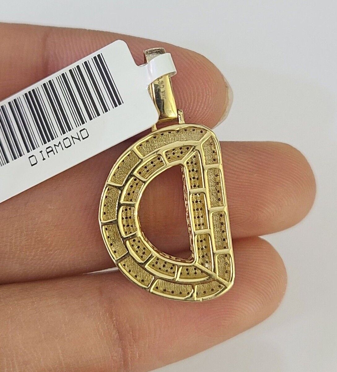 Real 10k Gold Necklace Chain Diamond D Alphabet Charm SET 3mm Miami Cuban Link