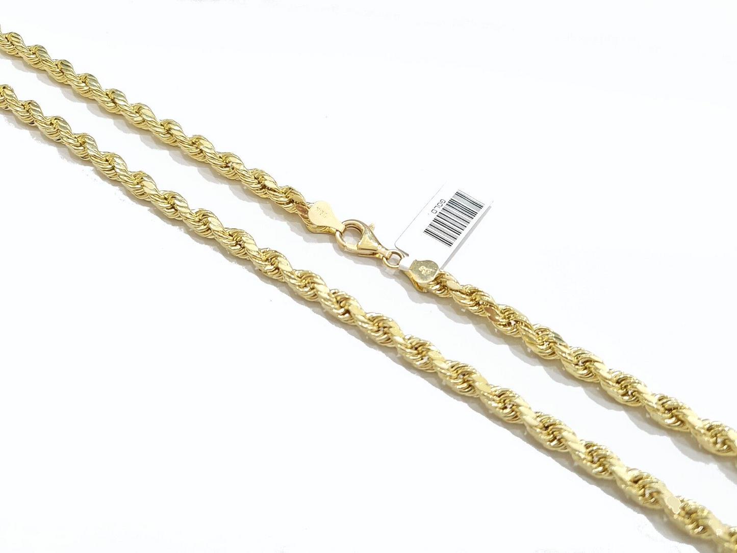 Real 10k Yellow Gold Rope Chain 22'' Necklace anchor cross charm pendant