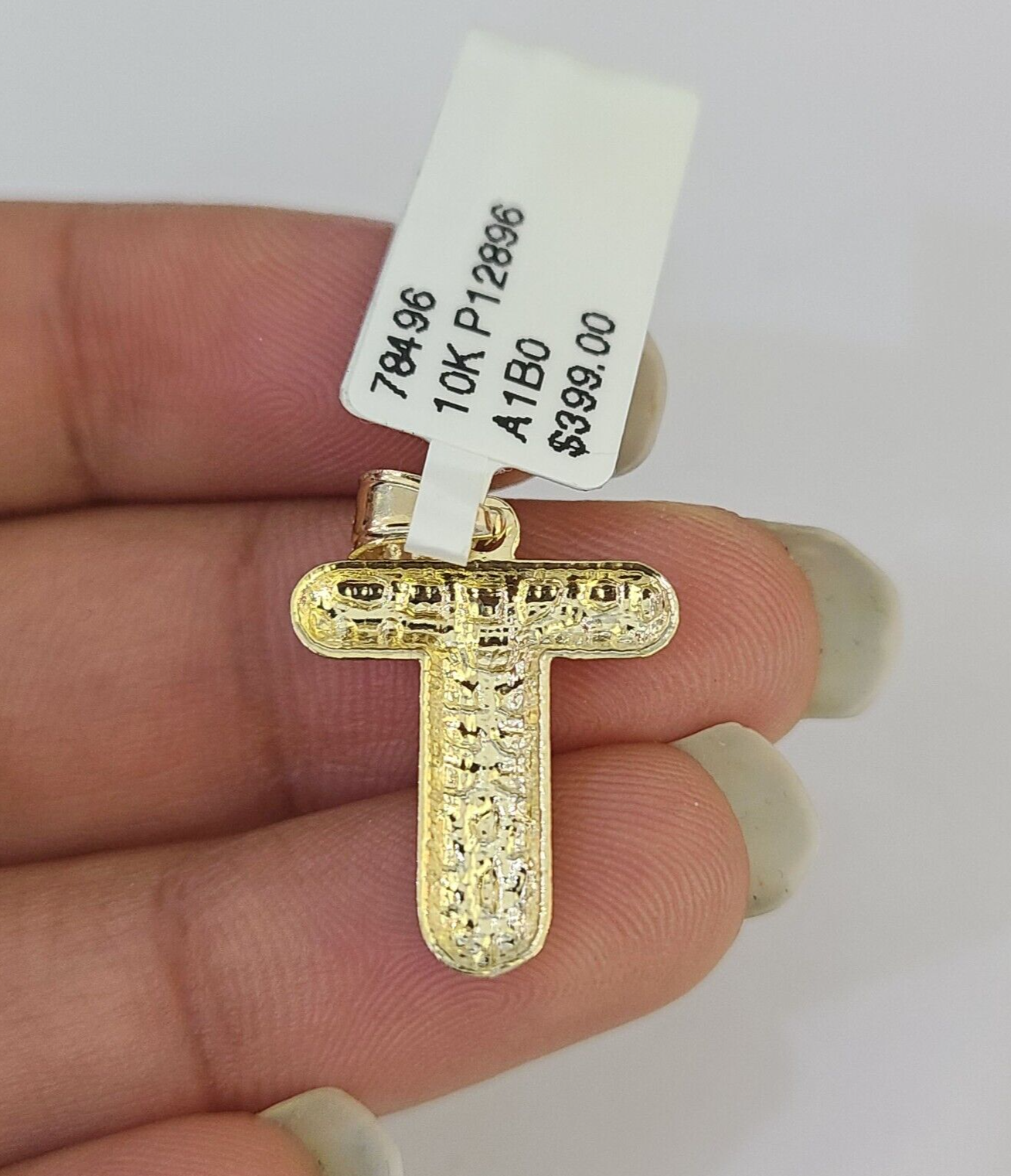 10k Gold Initial T Charm Rope Chain 16"-26" 2.5mm SET Necklace Alphabet Pendant