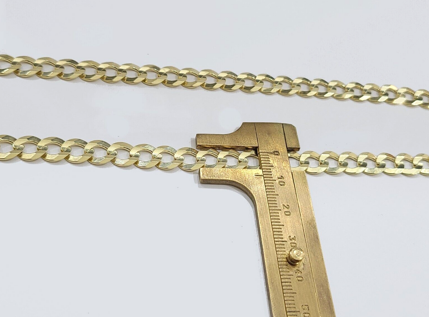 Solid 10k Yellow Gold Necklace Cuban Curb Link Chain 8.5mm 22 Inch For Mens