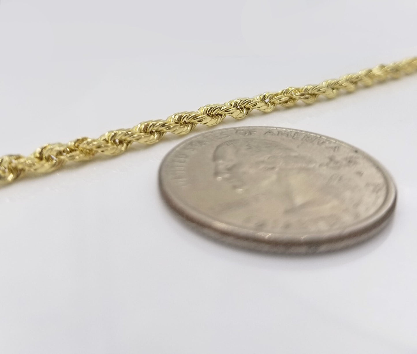 Real 10k Yellow Gold 3mm Rope Chain 20" inch Necklace And Jesus Head Pendant