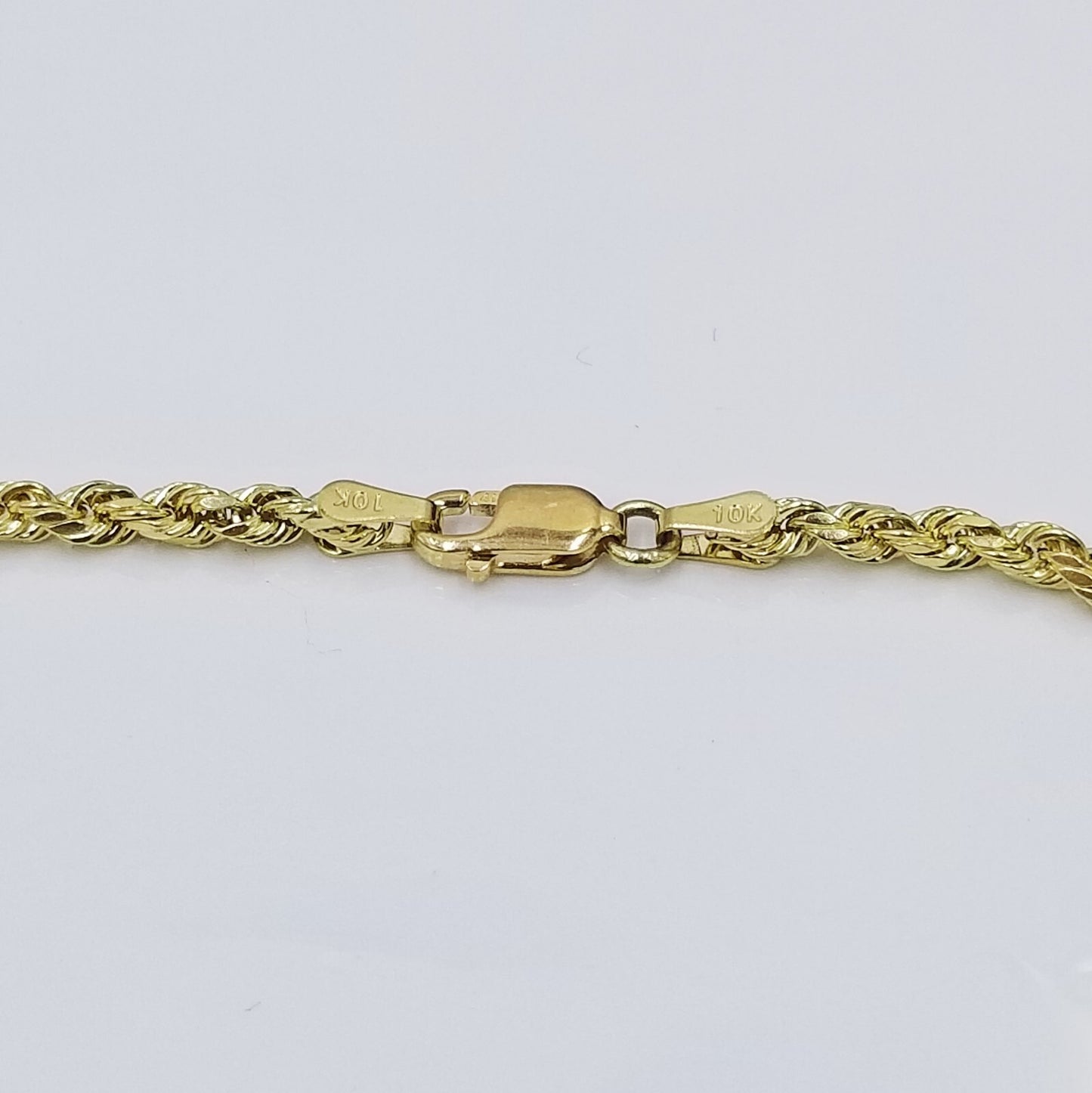 Real 10k Yellow Gold 3mm Rope Chain 20" inch Necklace And Jesus Head Pendant