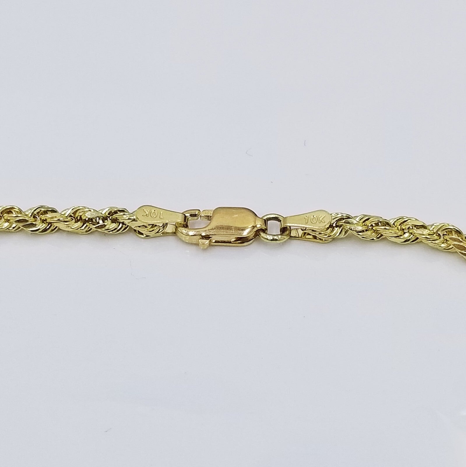 Real 10k Yellow Gold 3mm Rope Chain 20" inch Necklace And Jesus Head Pendant