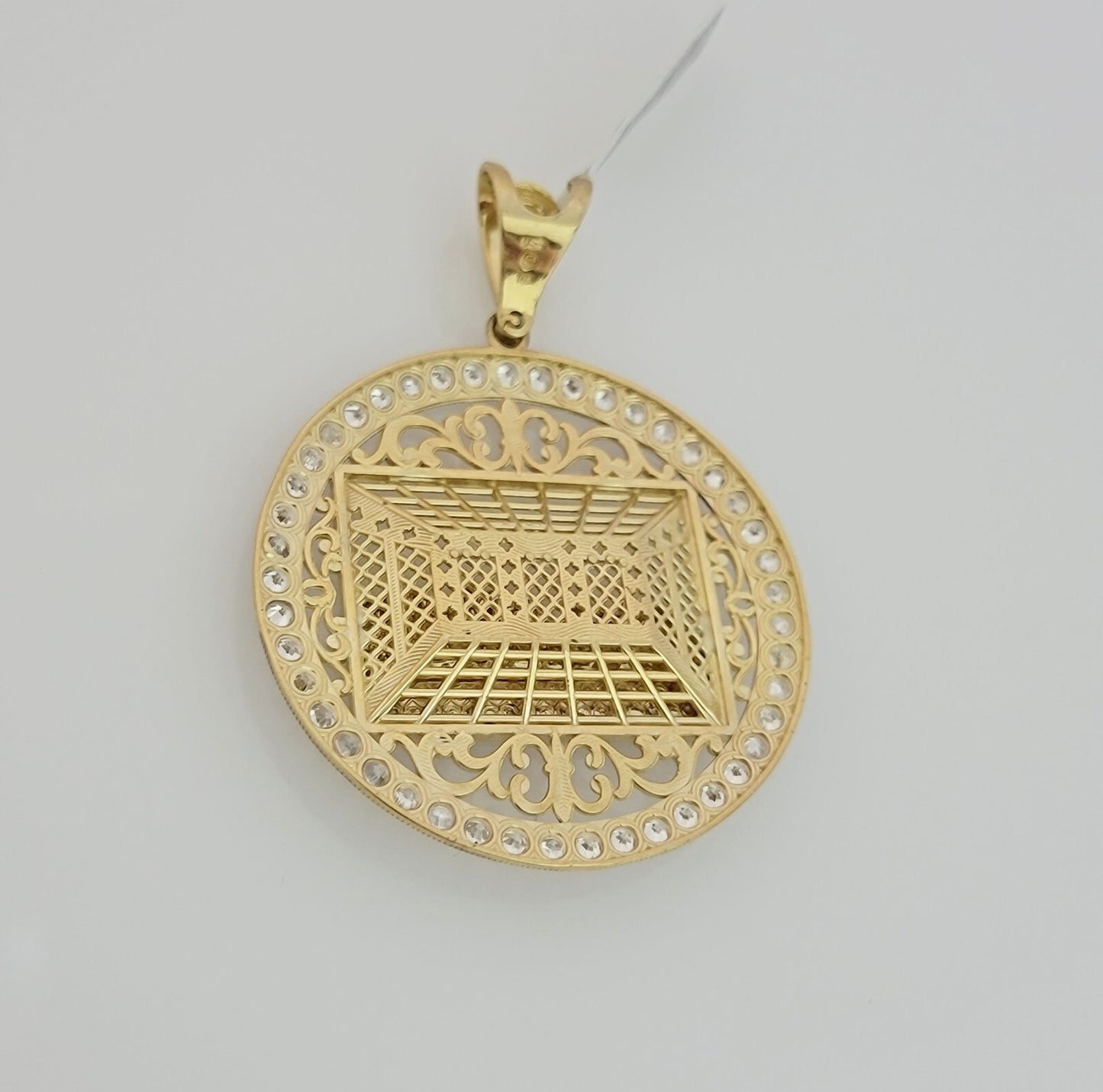 Real 10k Gold Rope chain Last supper Charm Pendant SET Solid Necklace 4mm 22Inch