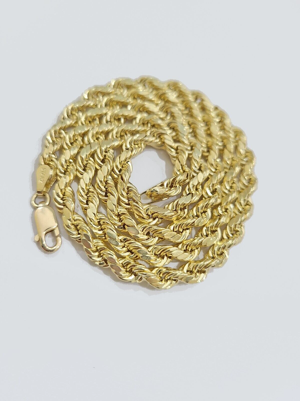 Real 10k Gold Rope Chain Jesus Cross Charm SET 4mm 20'' Necklace & Pendant Men's