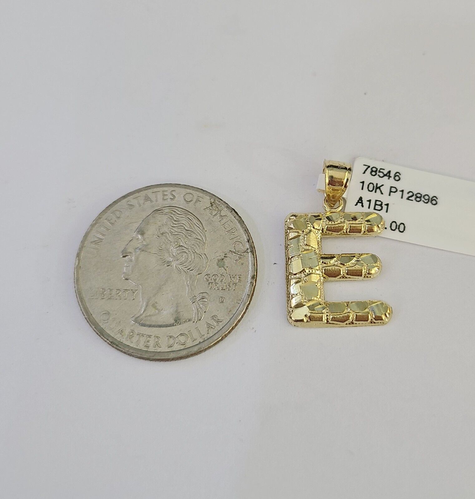 10k Gold Initial E Charm Rope Chain 16"-26" 2.5mm SET Necklace Alphabet Pendant