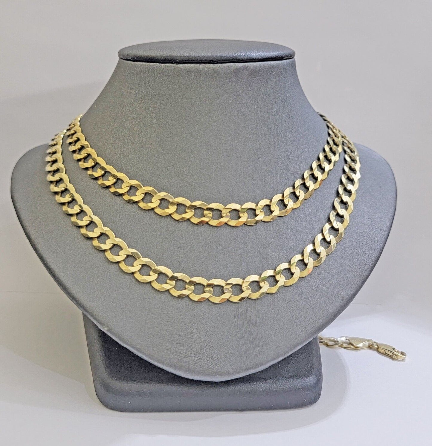Real 10k Gold Chain Cuban Curb Link 9mm 18 in - 30 Inch Mens Solid 10kt Yellow