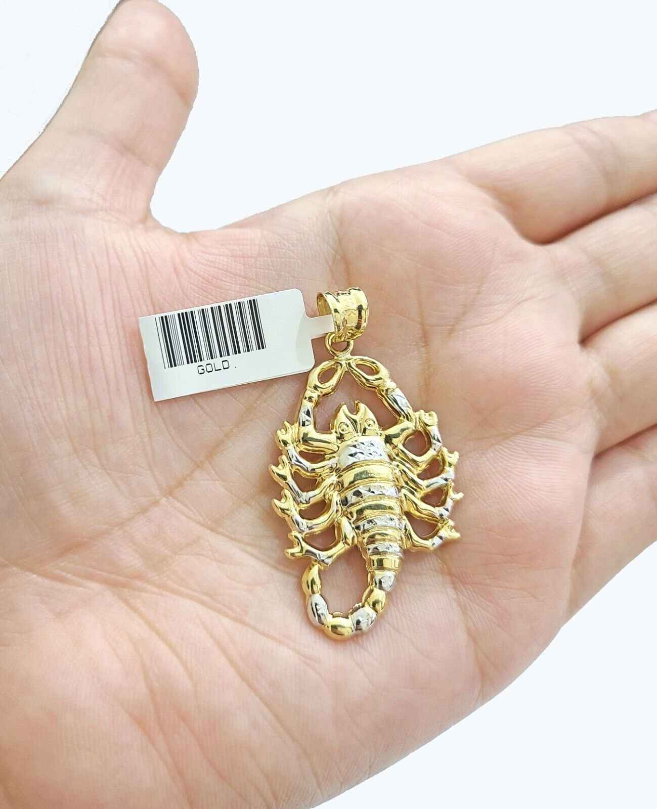Real 10k Yellow Gold Scorpio Charm Pendant 10kt for Chain