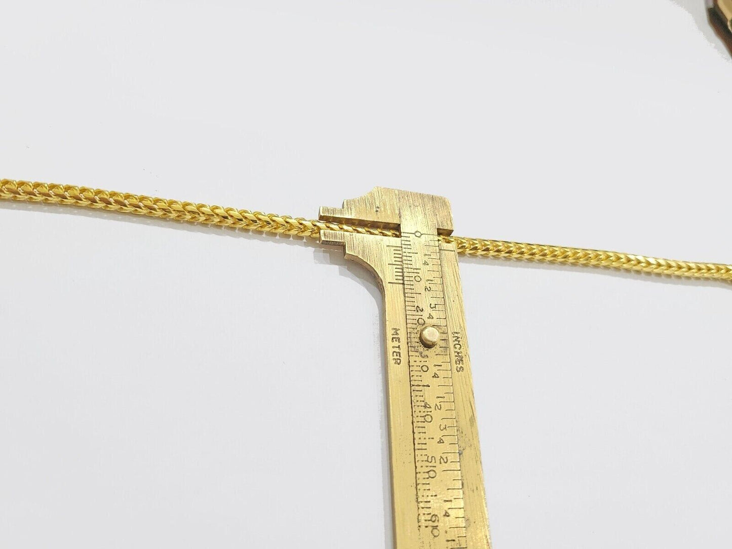Real 10K Solid Yellow Gold Franco Chain 4mm Necklace 22-26'' inches Lobster Lock