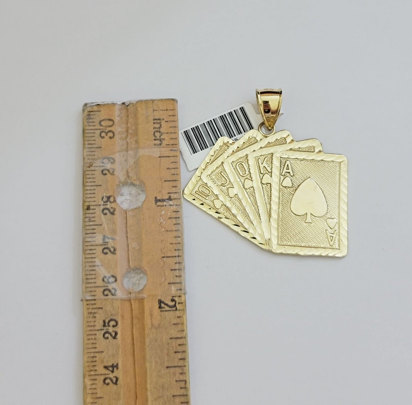 Real 10k Yellow Gold charm Flash Card Pendant 1.75 Inch For Men's 10KT GOLD /AS