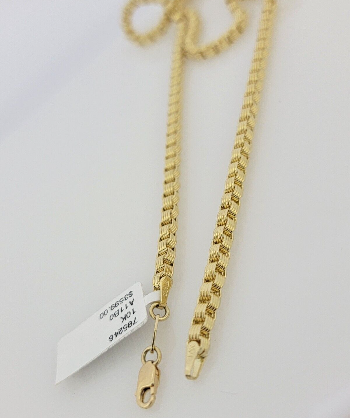 10k Yellow Gold Chain Necklace Box Byzantine 3mm 22 inch Length Men's Real 10KT