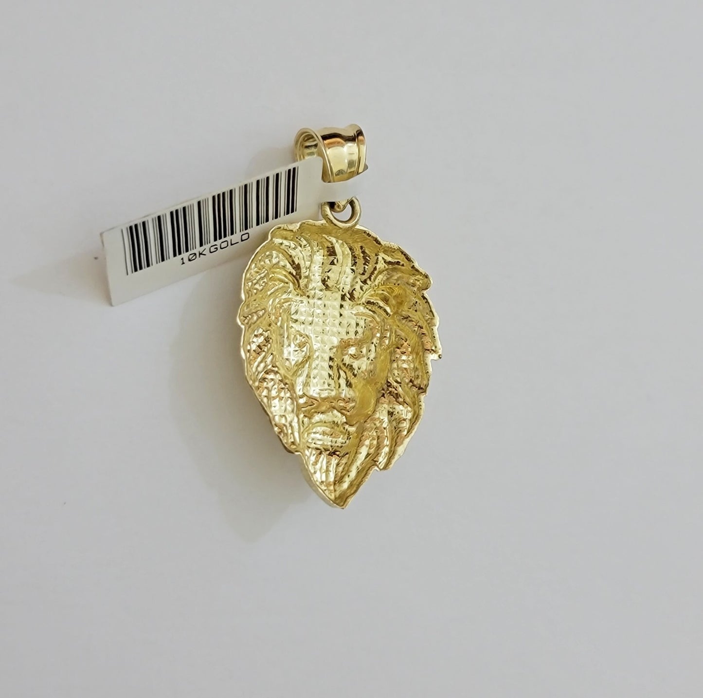 Real 10k Yellow Gold Pendant Lion Head Charm 2'' Inch For Mans's 10KT Gold / AS