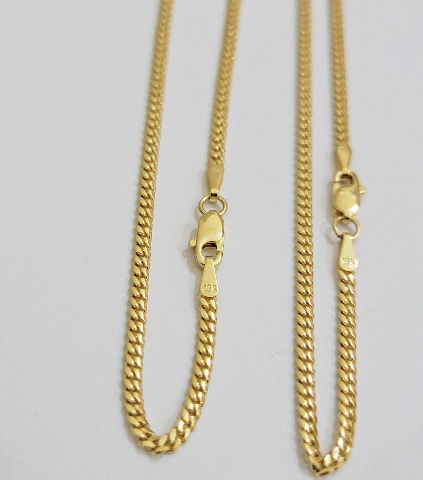 Solid 18k Gold Necklace Chain Miami Cuban Link 2.5mm 24 Inch Real 18kt Men Women