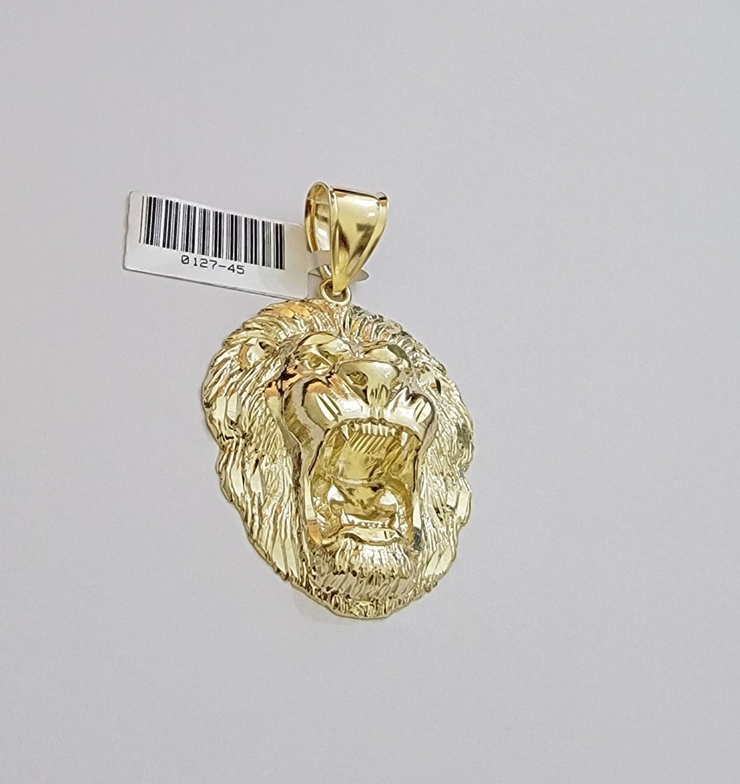 Real 10k Yellow Gold charm Pendant Lion Head 2 Inch For Men's 10KT / CAL