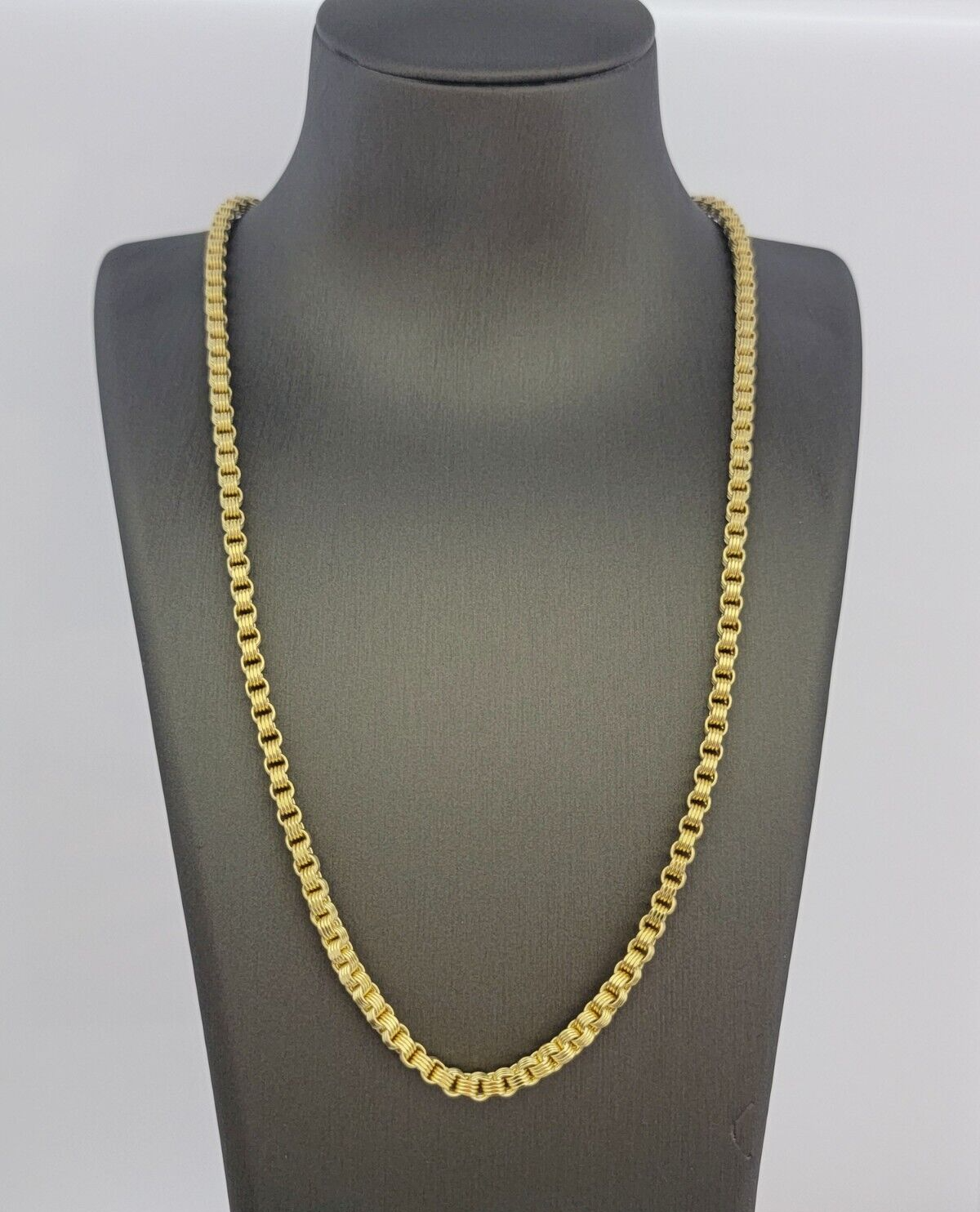 10k Yellow Gold Chain Necklace Box Byzantine 3mm 22 inch Length Men's Real 10KT