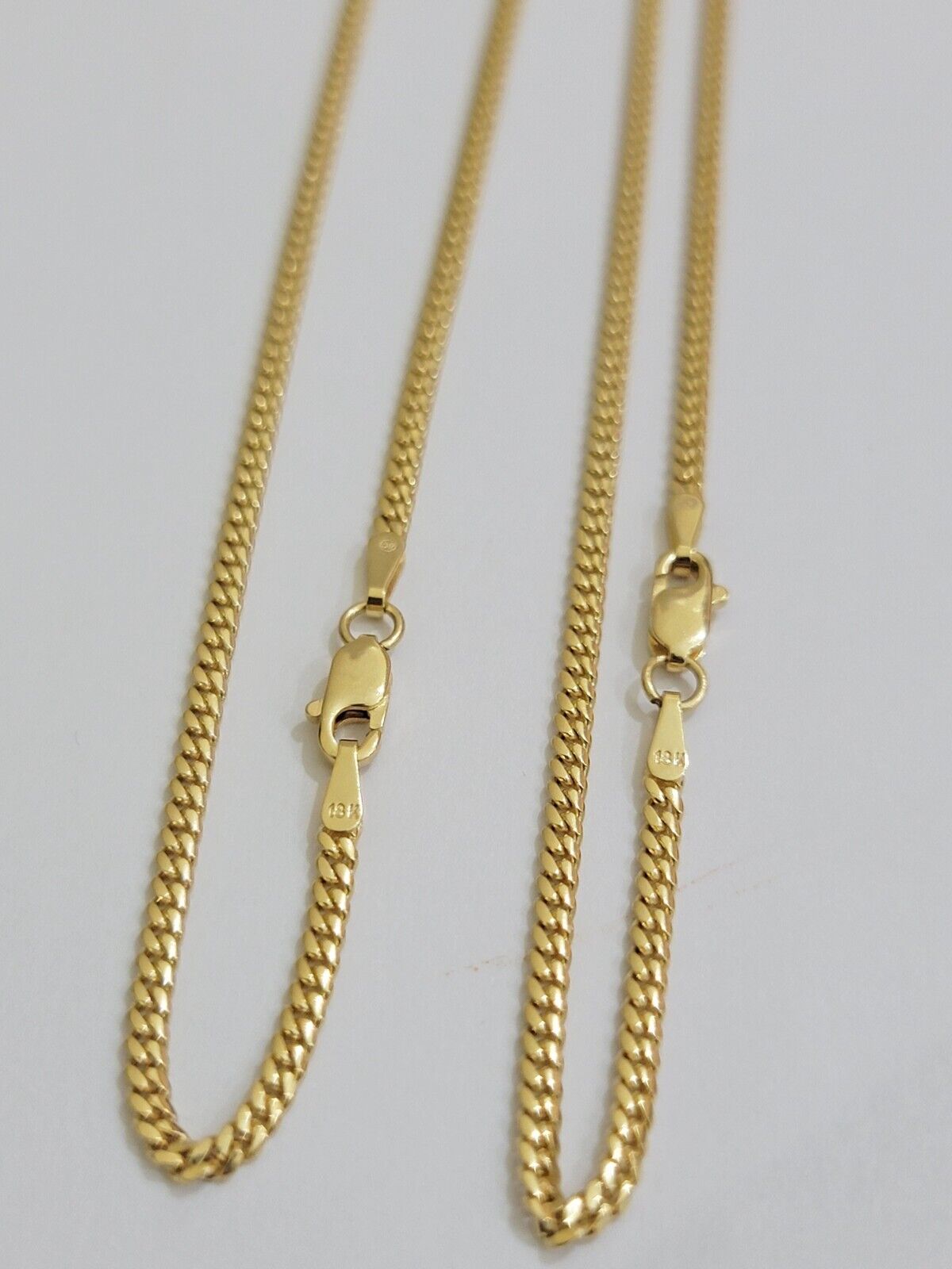Solid 18k Gold Necklace Chain Miami Cuban Link 2.5mm 24 Inch Real 18kt Men Women
