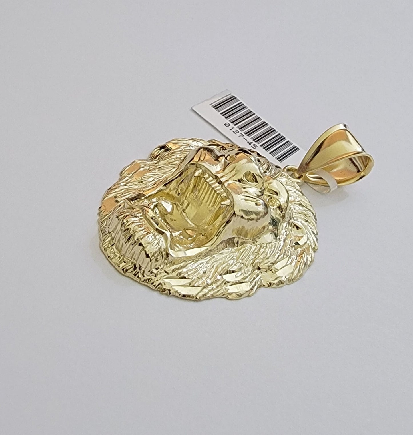 Real 10k Yellow Gold charm Pendant Lion Head 2 Inch For Men's 10KT / CAL