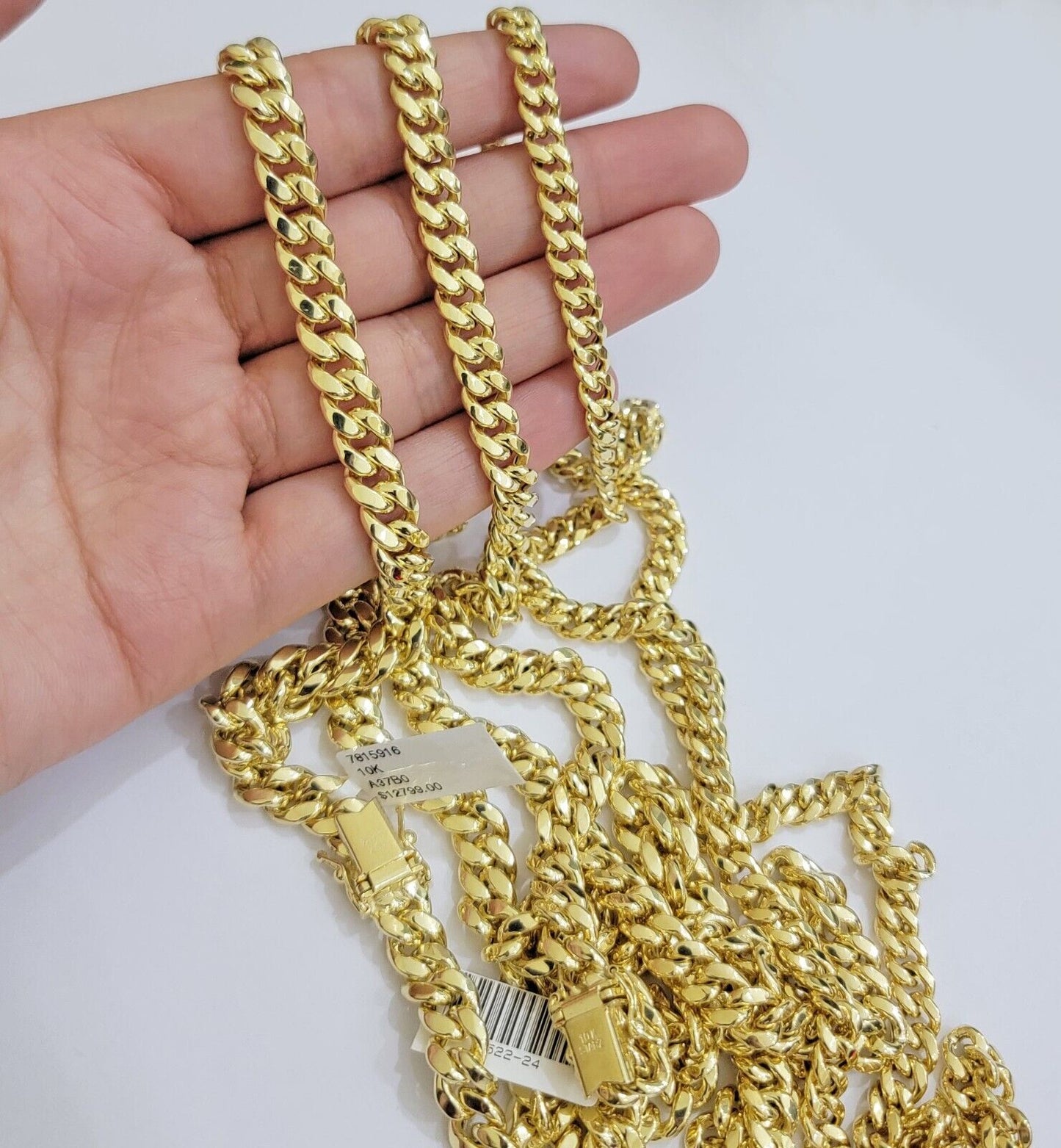 Real 10k Gold Chain Necklace Miami Cuban Link 20 - 30 Inch Mens 10KT 6mm 7mm 8mm