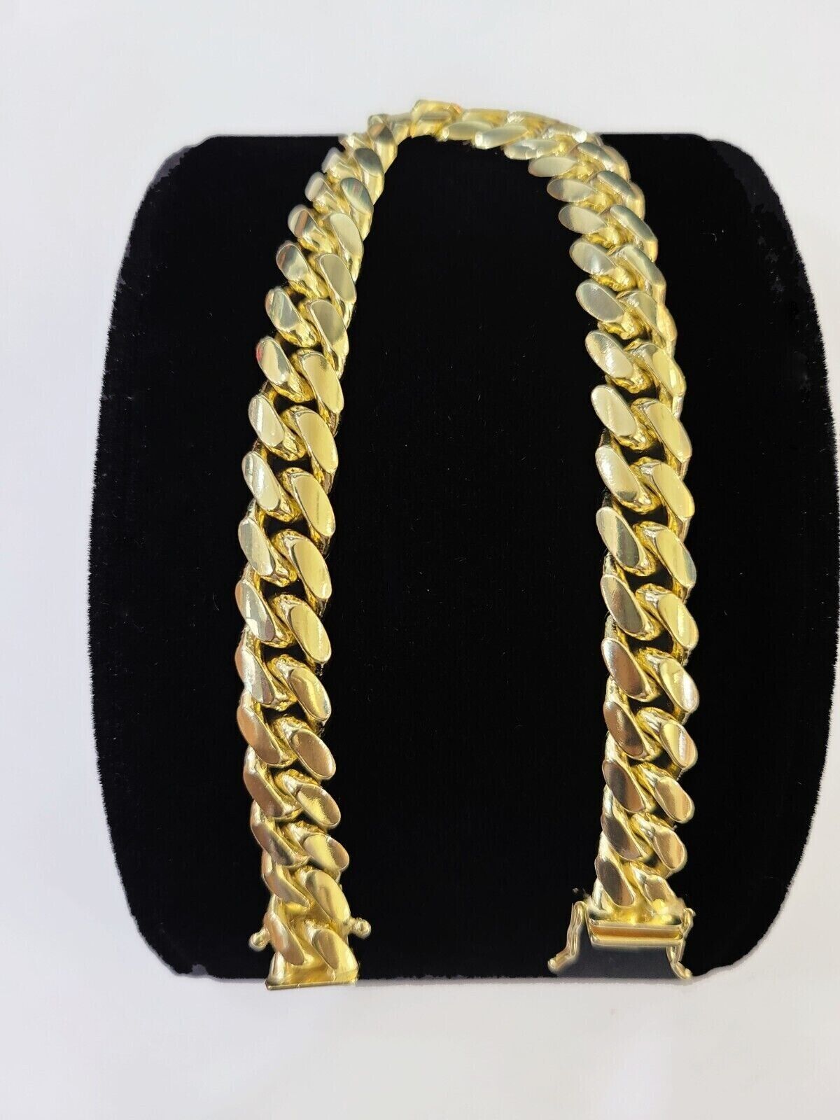 Solid 14k Yellow Gold Cuban Link Bracelet 8mm 7.5 Inch REAL Miami Links Foe Mens