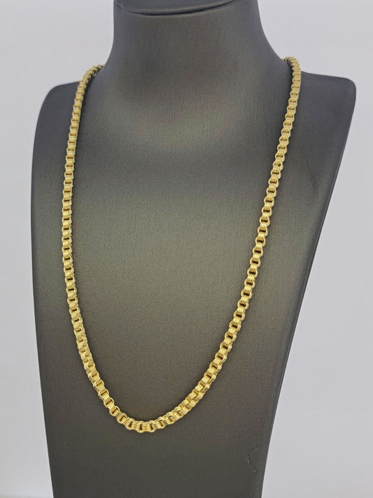 10k Yellow Gold Chain Necklace Box Byzantine 3mm 22 inch Length Men's Real 10KT