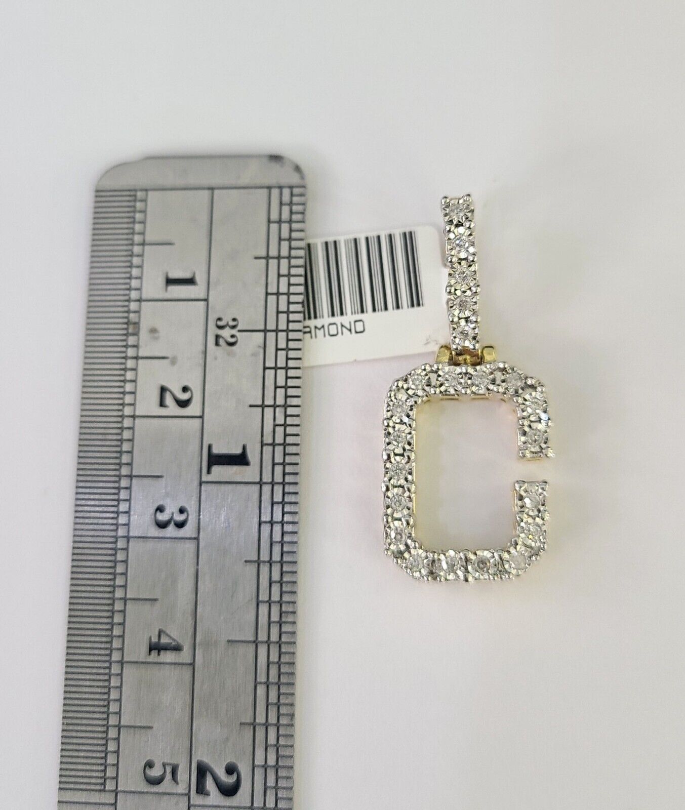 Real 10k Gold Necklace Chain Diamond C Alphabet Charm SET 3mm Miami Cuban Link