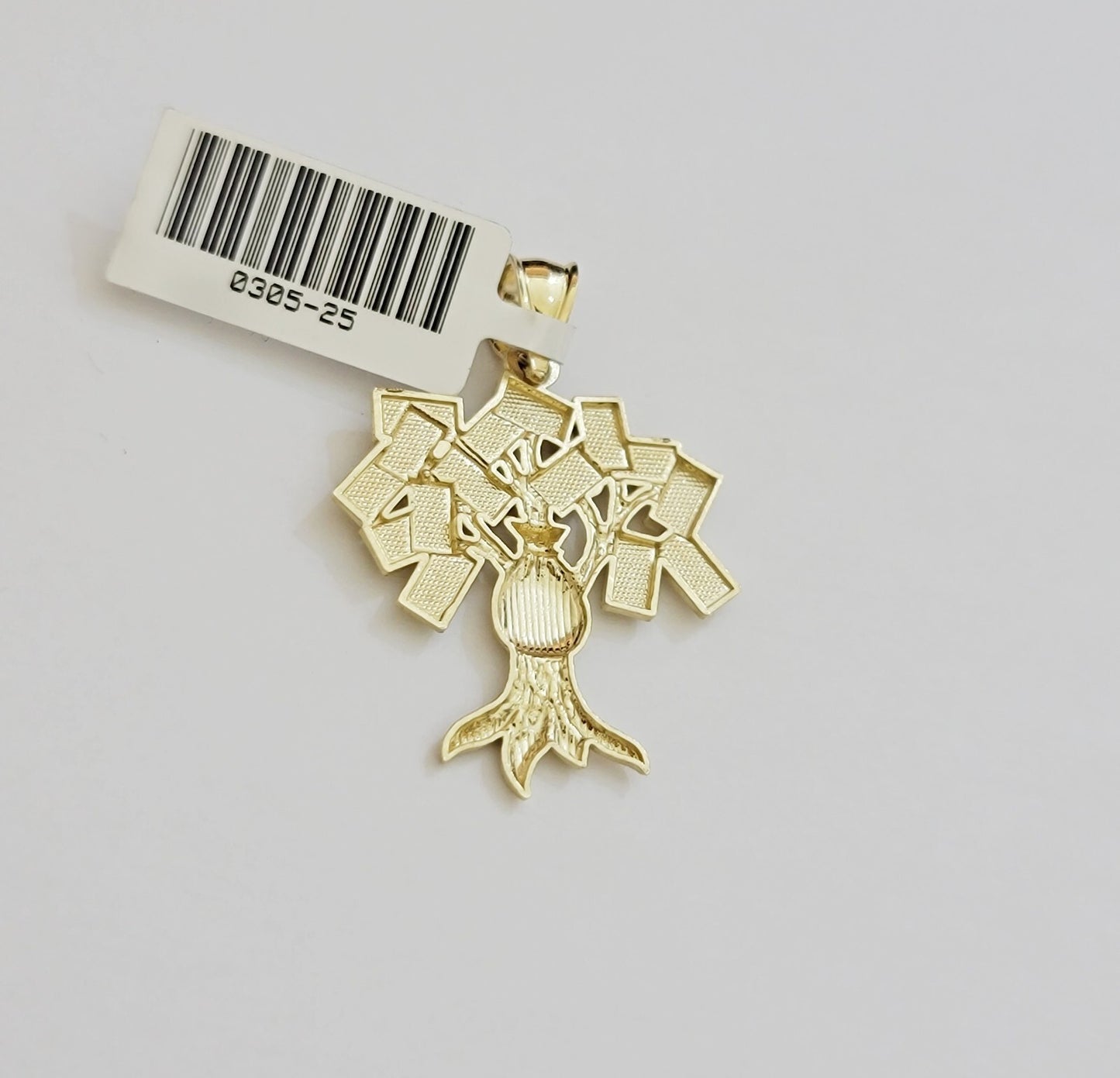 Real 10k Yellow Gold charm Money Tree Pendant 1.2 Inch For Mens 10KT /AS