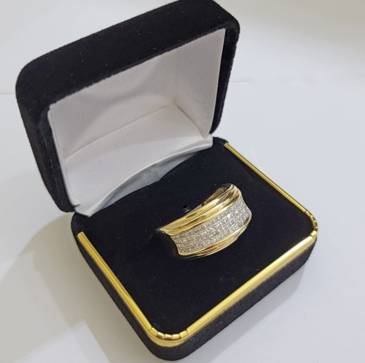 Real 14k gold Diamond Mens Ring Band Engagement Wedding Band 1 CT Natural Diam
