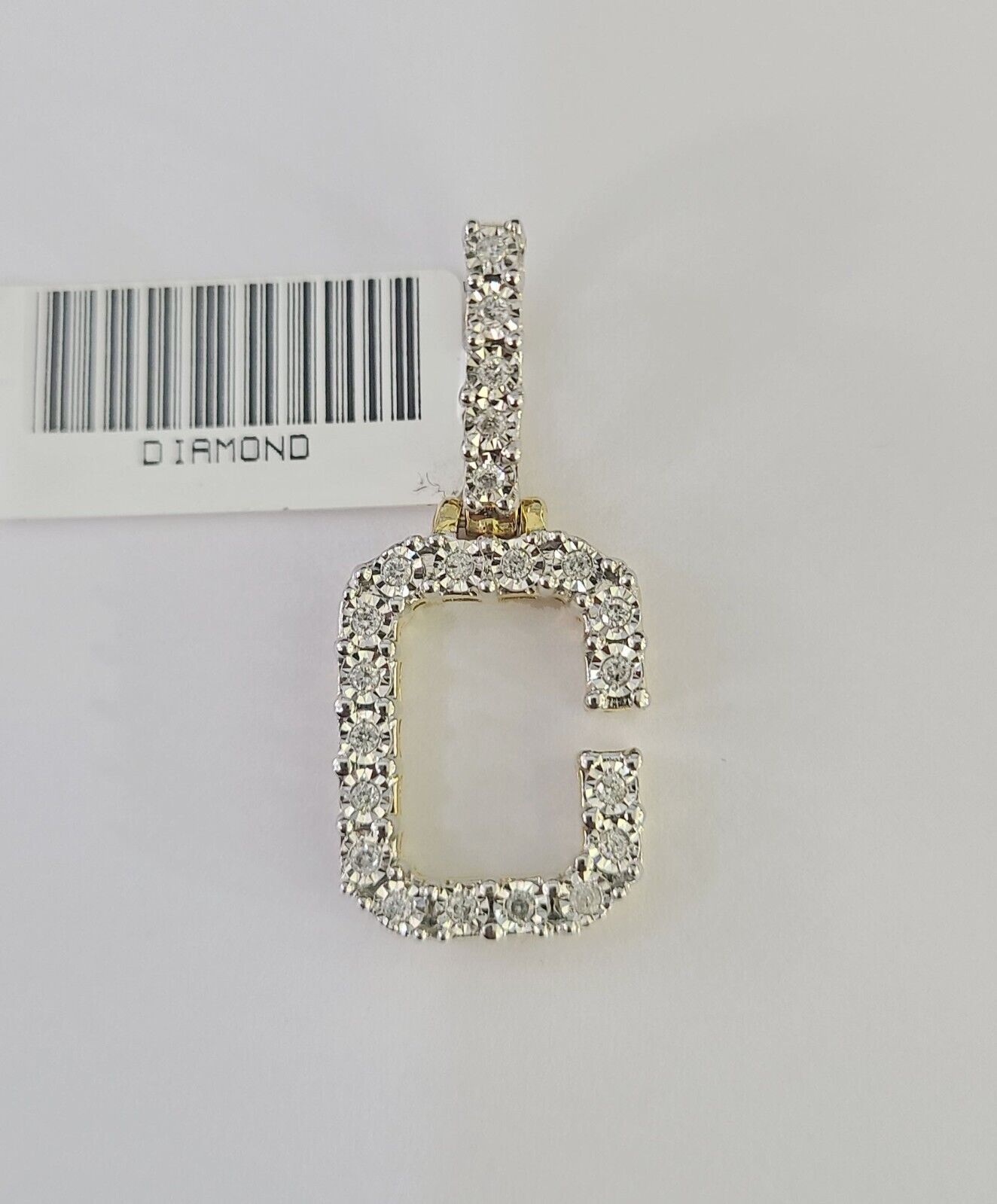 Real 10k Gold Necklace Chain Diamond C Alphabet Charm SET 3mm Miami Cuban Link