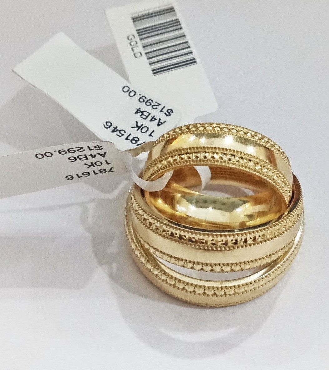 10k Yellow Gold Ring Band Men's Engagement Real 10kt gold SIZE 8 RESIZE