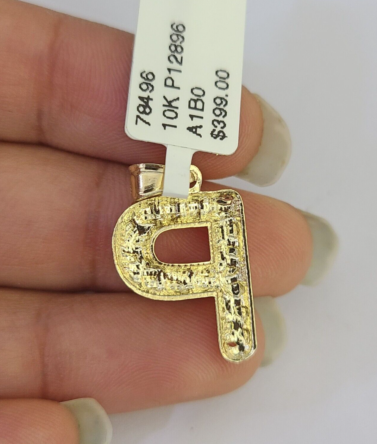 10k Gold Initial P Charm Rope Chain 16"-26" 2.5mm SET Necklace Alphabet Pendant