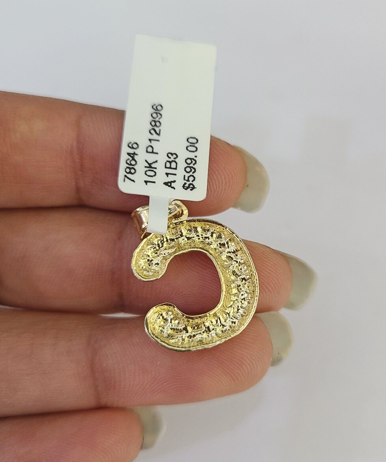 10k Gold Initial C Charm Rope Chain 16"-26" 2.5mm SET Necklace Alphabet Pendant