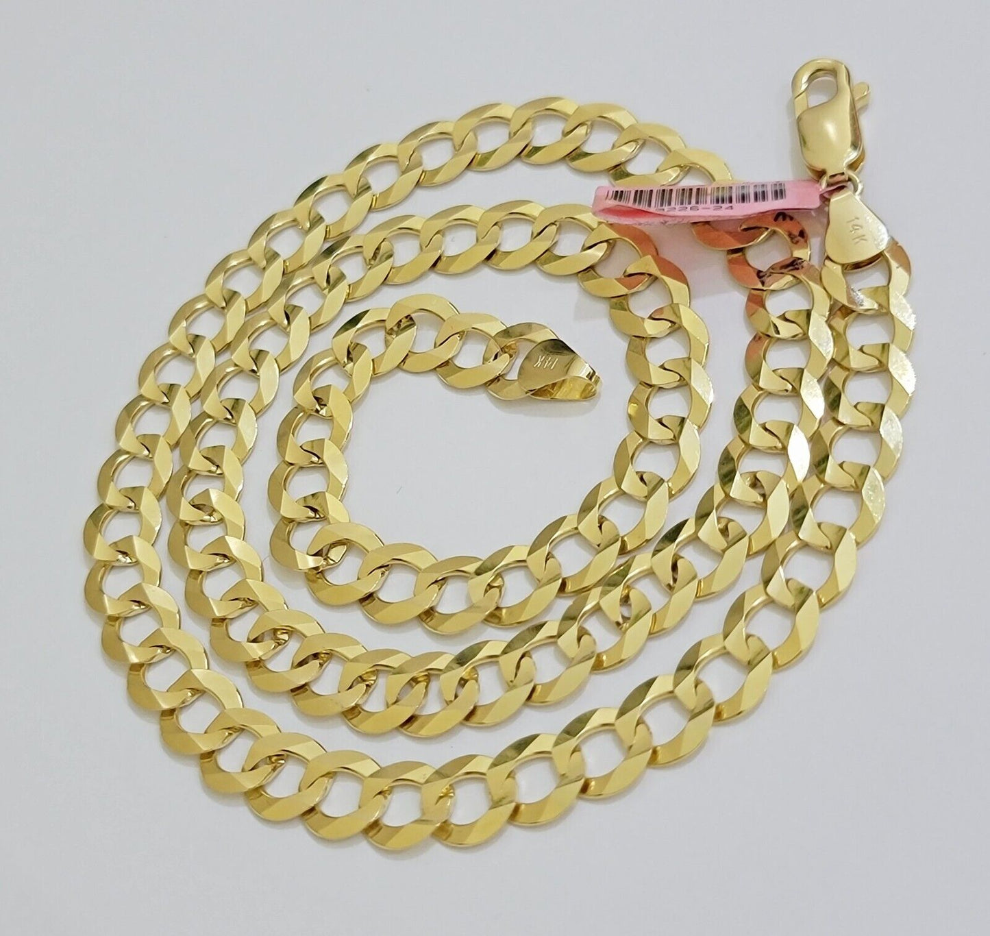 REAL 14k Gold Necklace Cuban Curb Link Chain Mens 9mm-11mm 18-30 Inch SOLID 14kt
