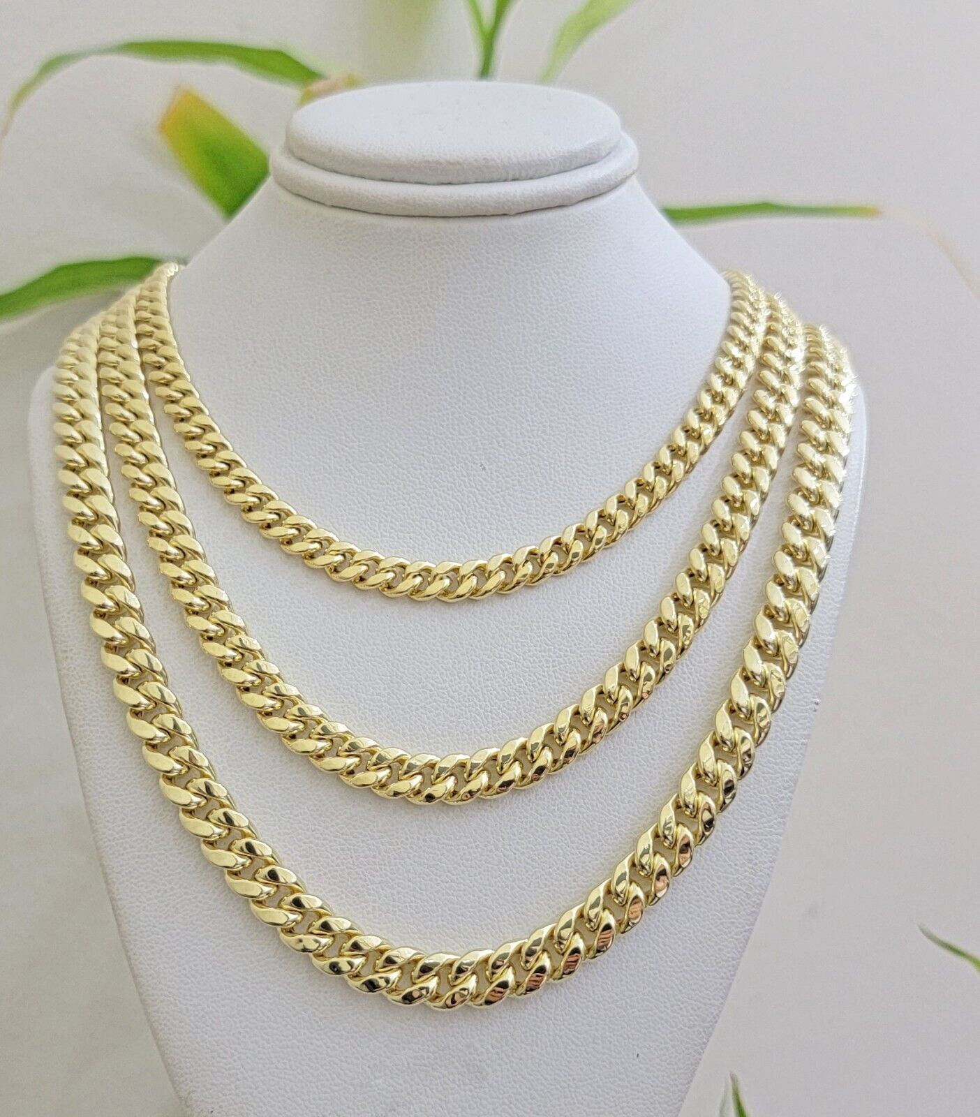 Real 10k Gold Chain Necklace Miami Cuban Link 20 - 30 Inch Mens 10KT 6mm 7mm 8mm