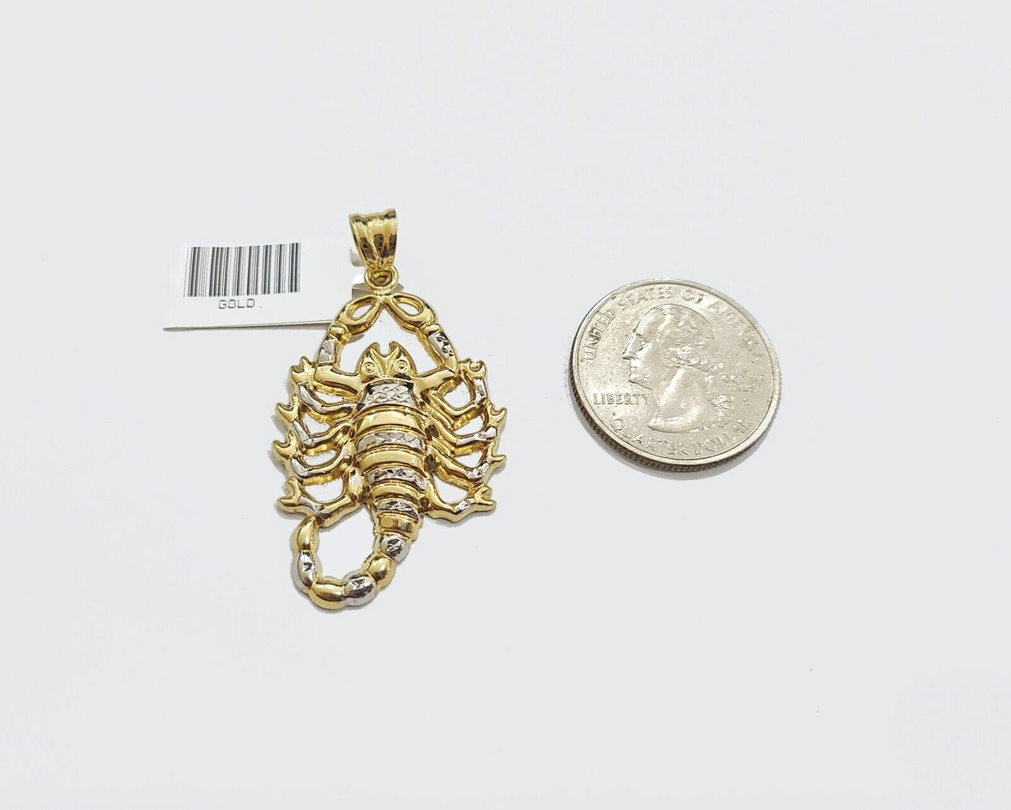 Real 10k Yellow Gold Scorpio Charm Pendant 10kt for Chain