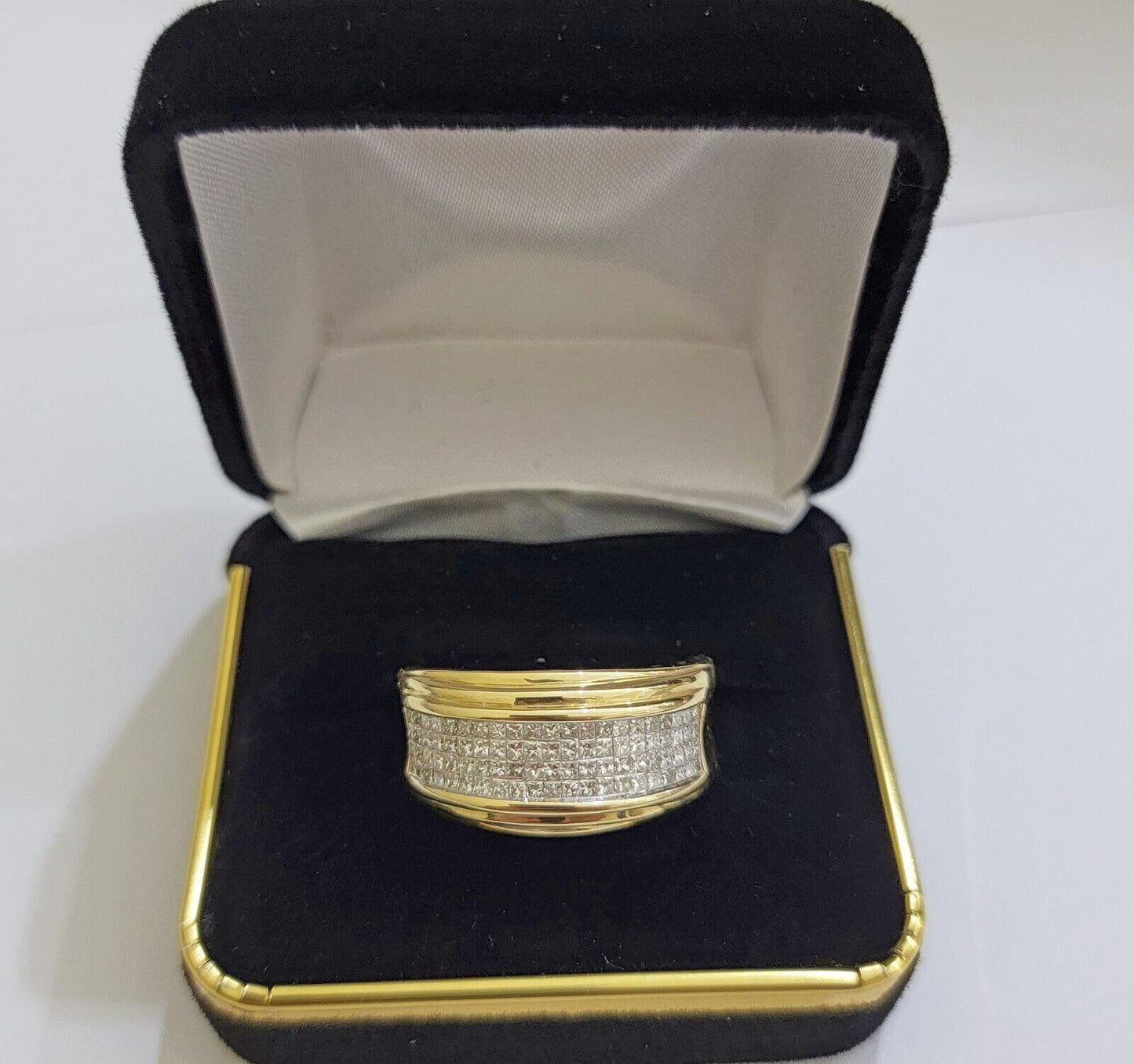 Real 14k gold Diamond Mens Ring Band Engagement Wedding Band 1 CT Natural Diam