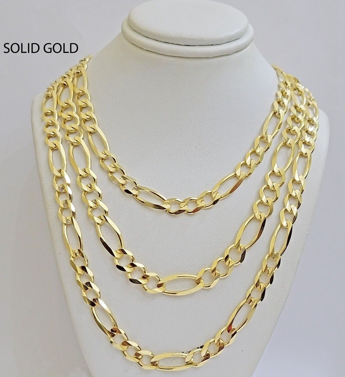 8mm figaro hot sale gold chain