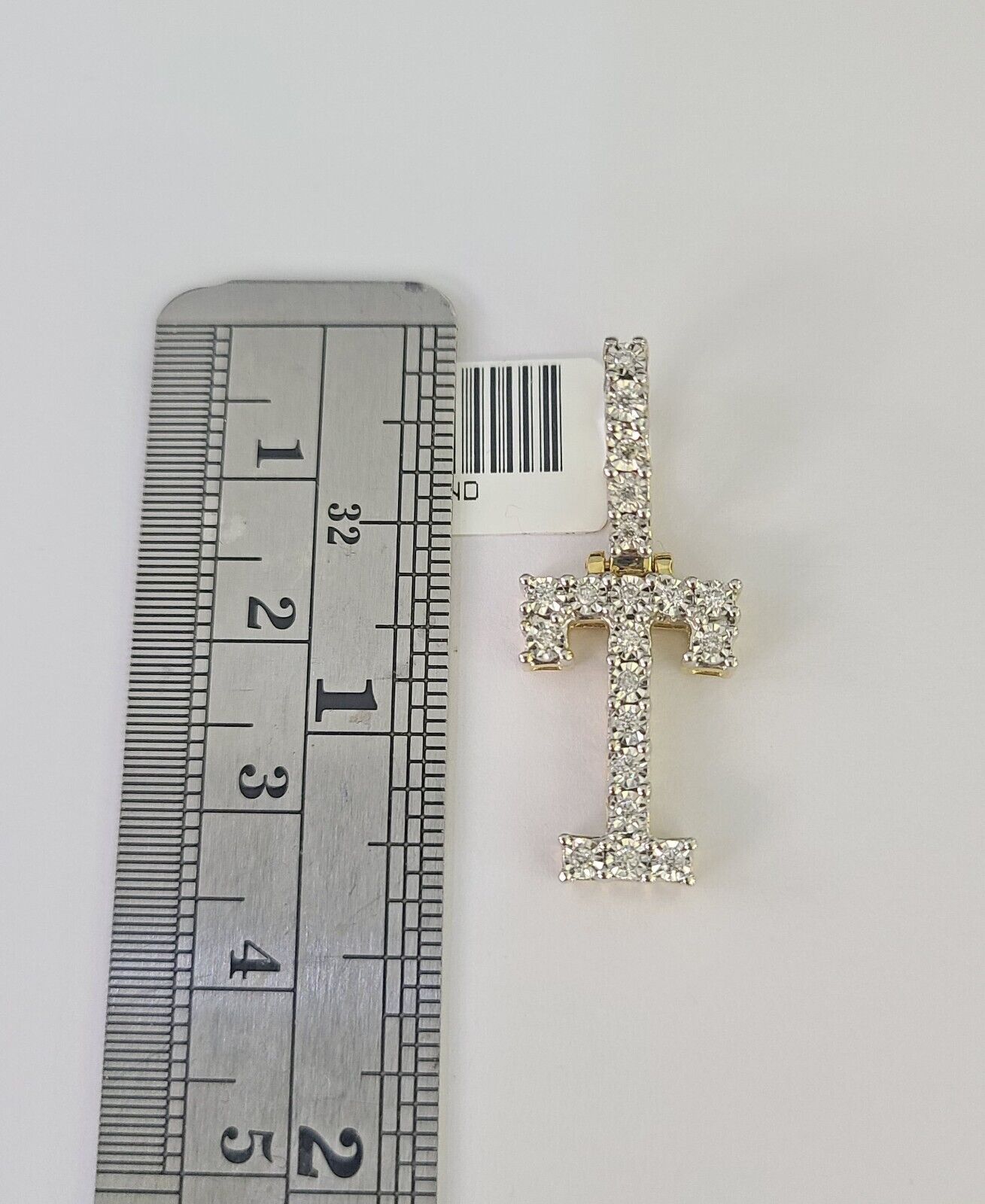 Real 10k Gold Necklace Chain Diamond T Alphabet Charm SET 3mm Miami Cuban Link