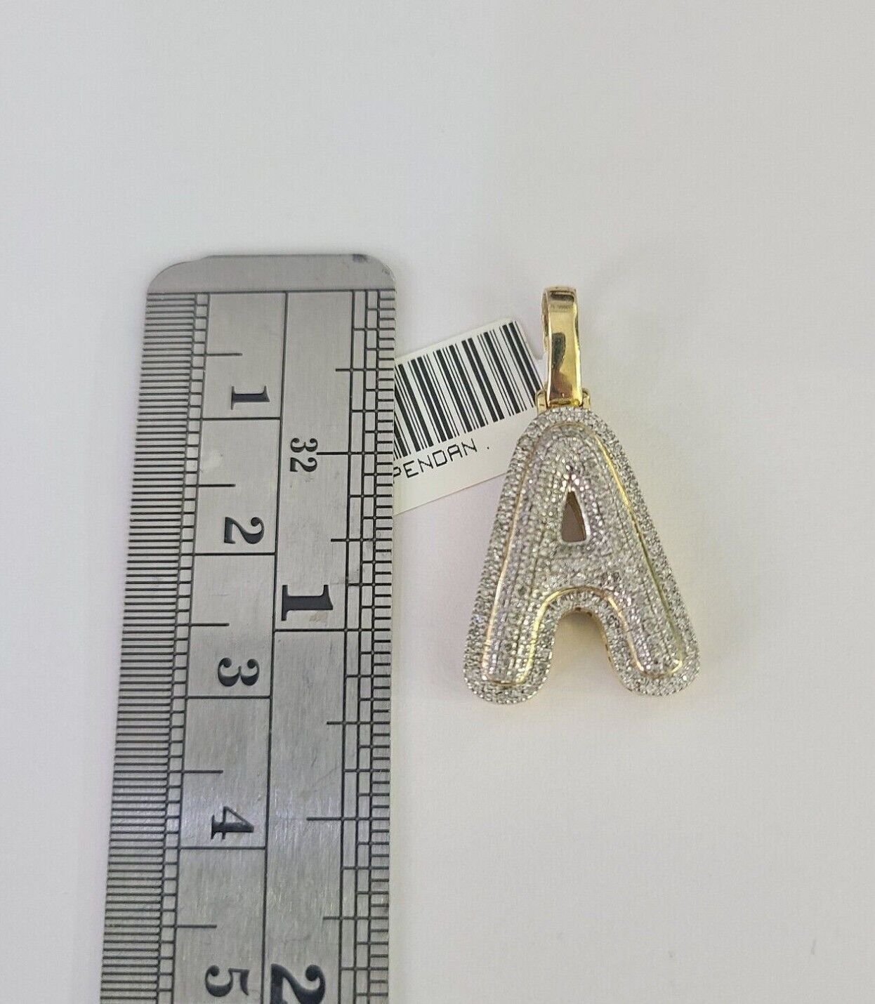 Real 10k Gold Necklace Chain Diamond A Alphabet Charm SET 3mm Miami Cuban Link