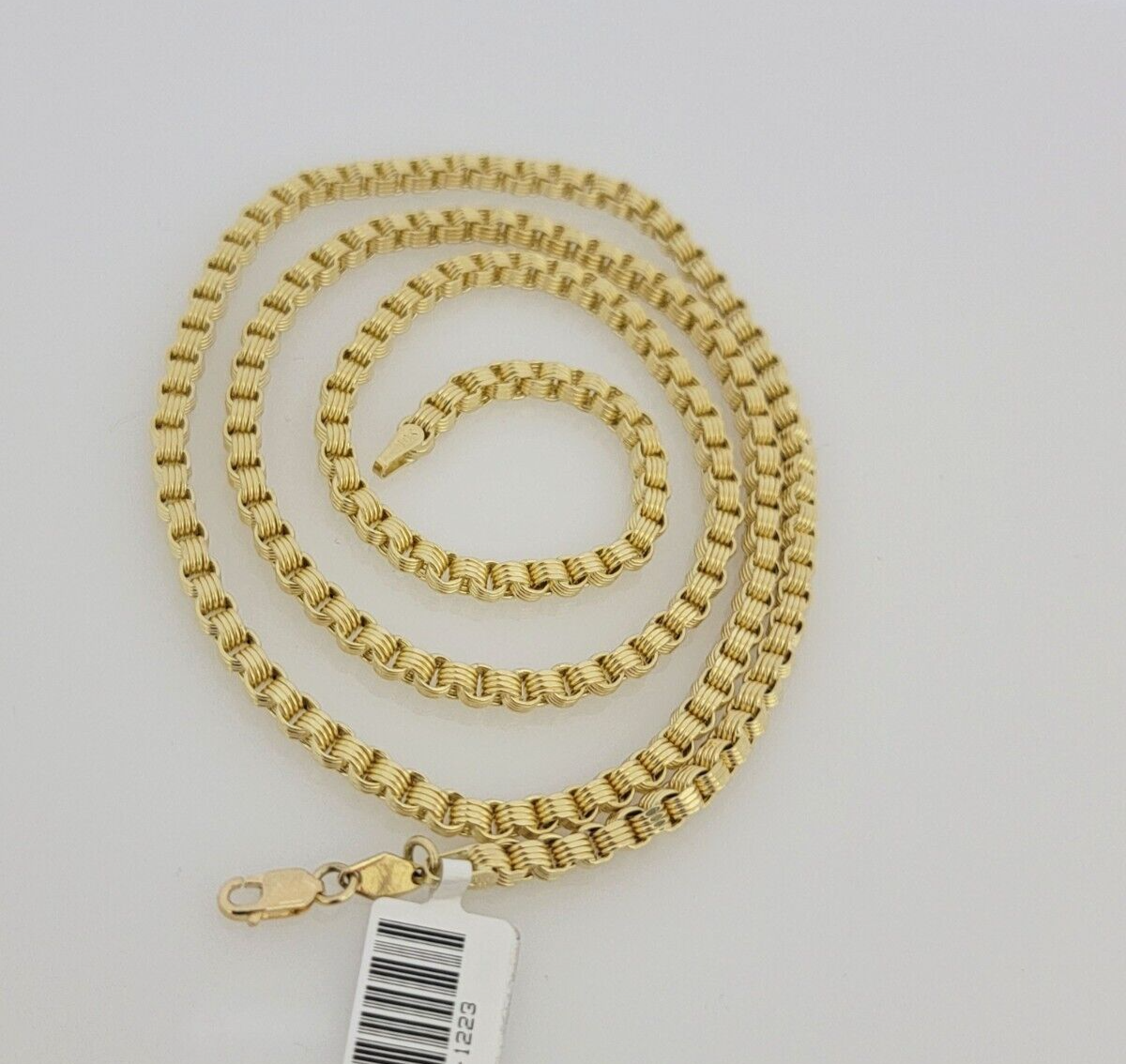 10k Yellow Gold Chain Necklace Box Byzantine 3mm 22 inch Length Men's Real 10KT