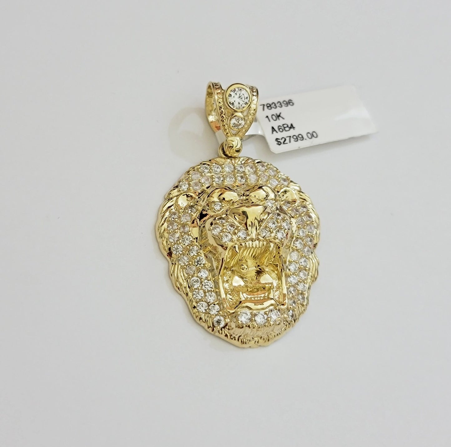 Real 10k Yellow Gold Pendant Lion Head charm 1.5 Inch, Men's 10KT / CAL