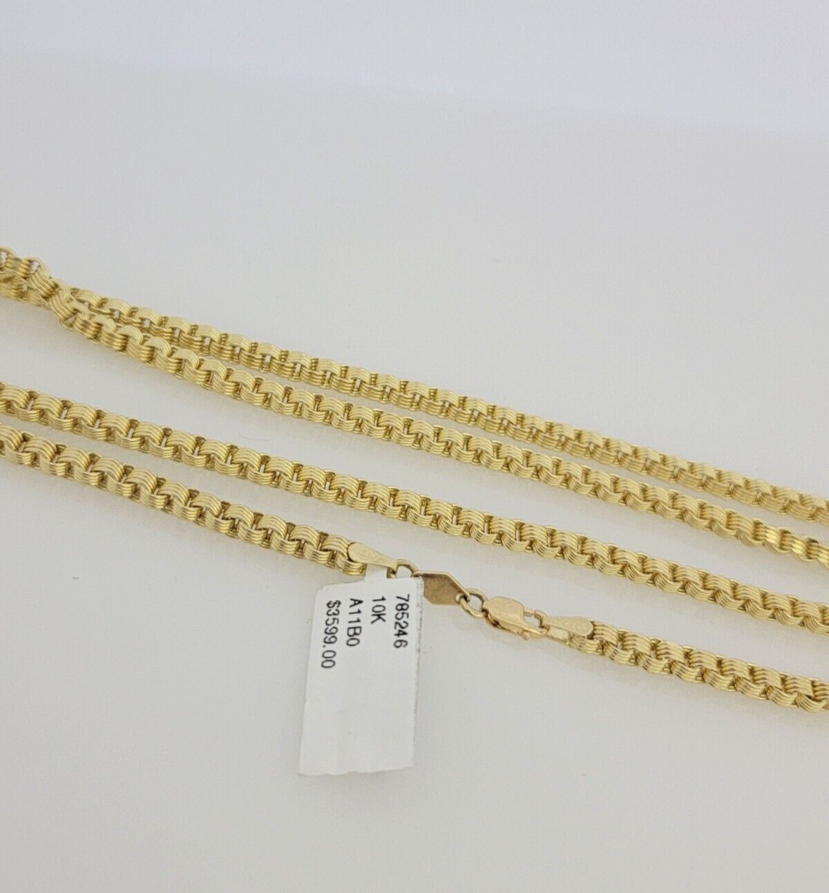 10k Yellow Gold Chain Necklace Box Byzantine 3mm 22 inch Length Men's Real 10KT