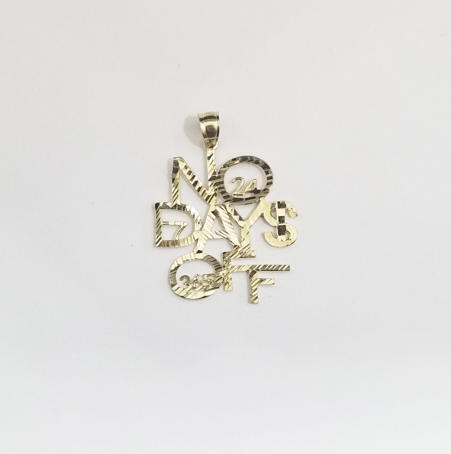 Real 10k Yellow Gold No Days Off Charm Pendant 10kt Gold
