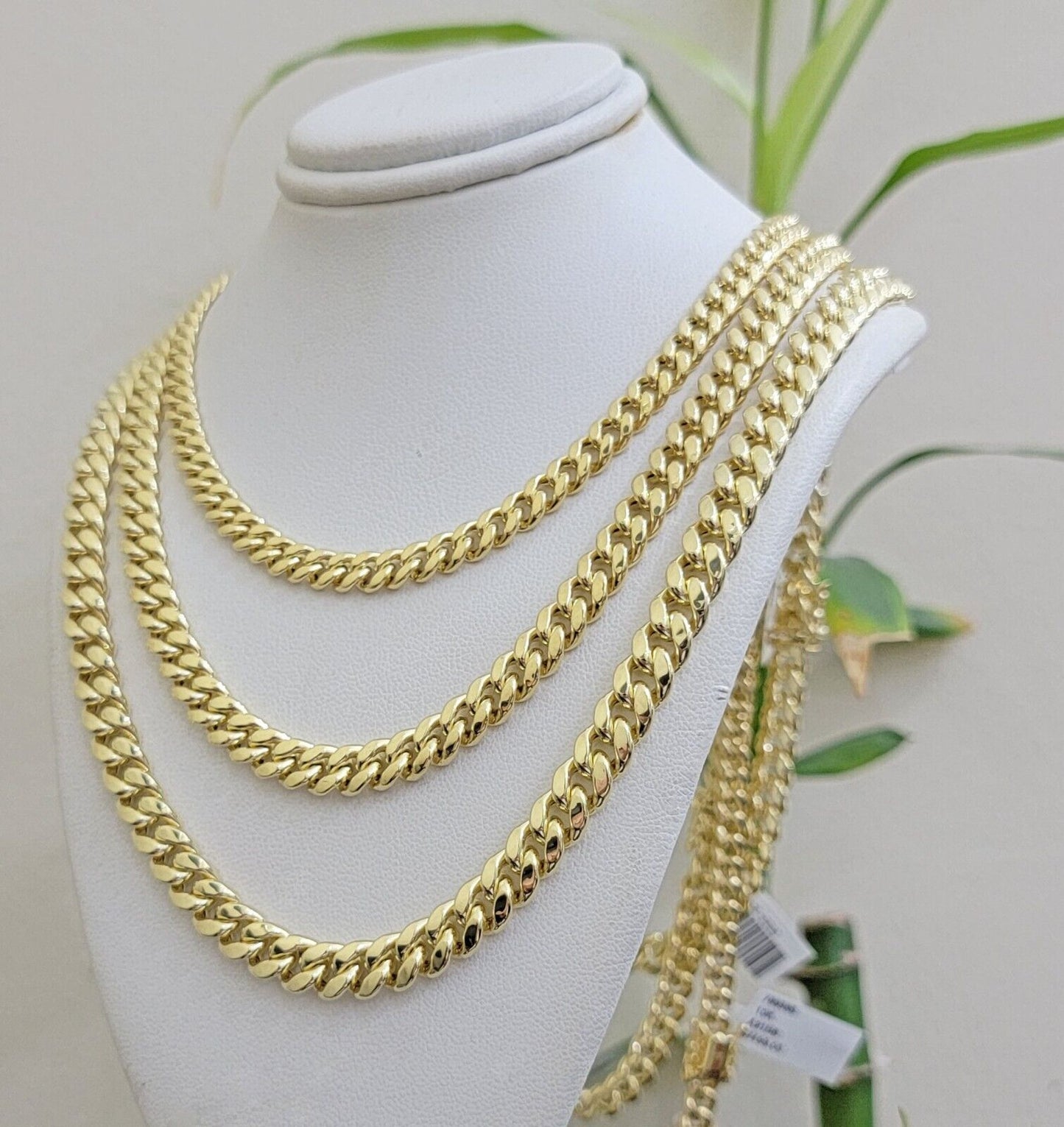 Real 10k Gold Chain Necklace Miami Cuban Link 20 - 30 Inch Mens 10KT 6mm 7mm 8mm